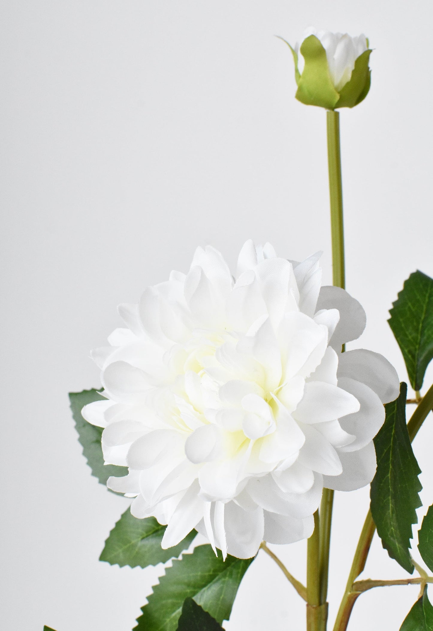 21" Faux White/Cream Dahlia Stem